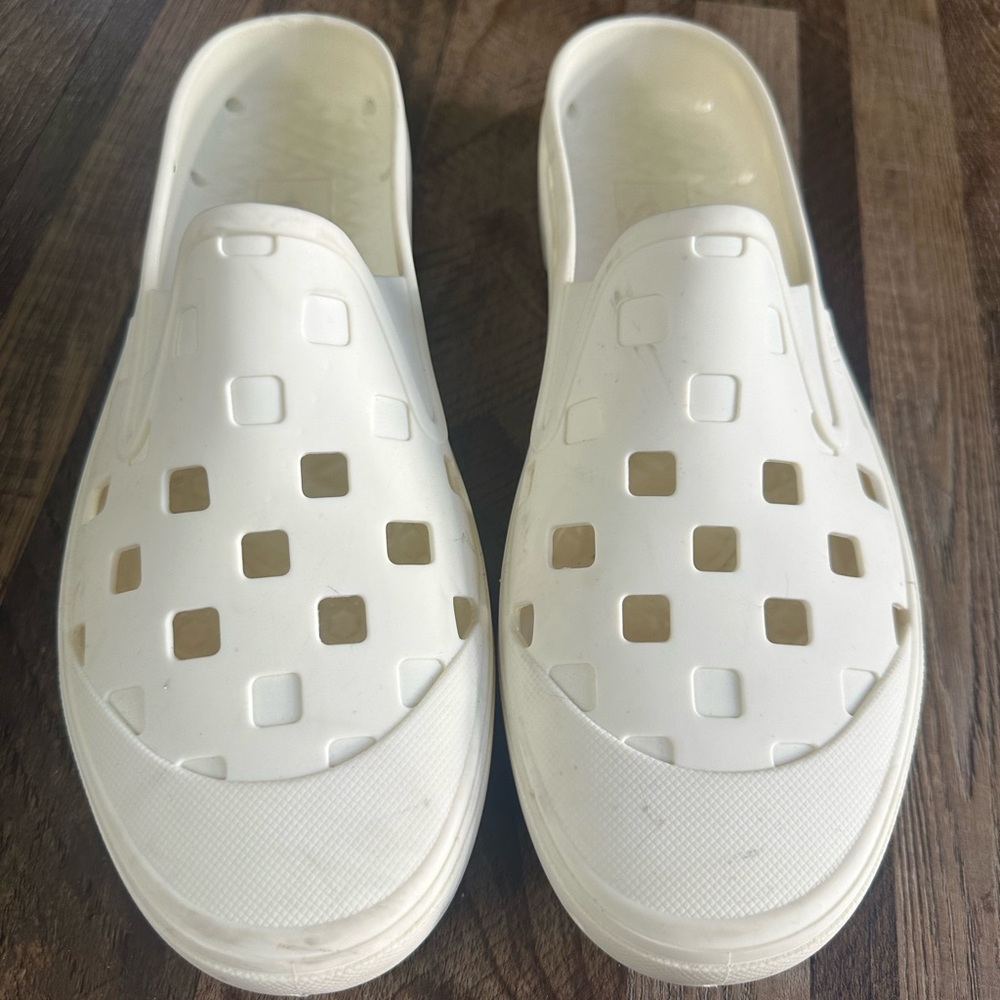 Vans White Slip-On Loafers